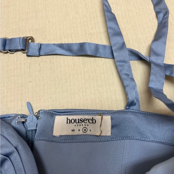 House of CB M baby blue corset mesh midi dress - Picture 7 of 14